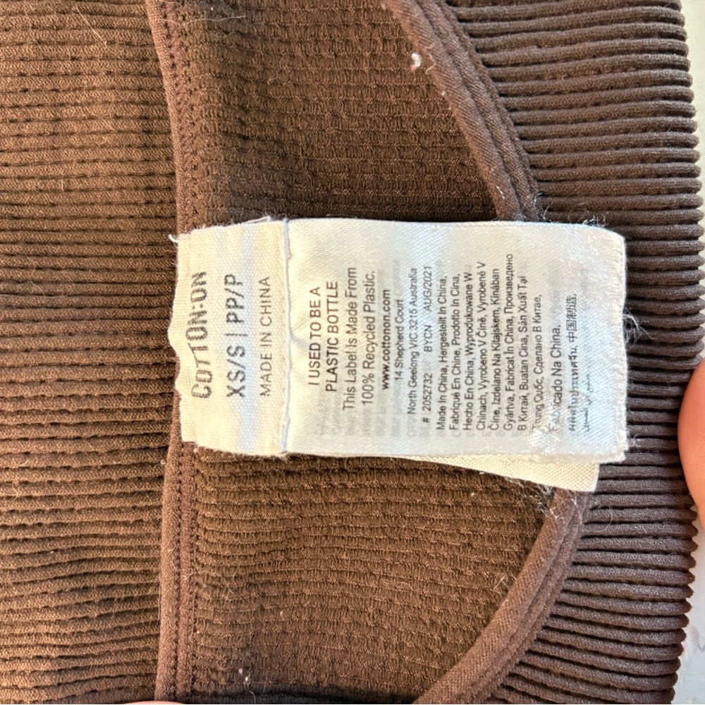 Brown Ribbed Tank Top - Picture 2 of 2